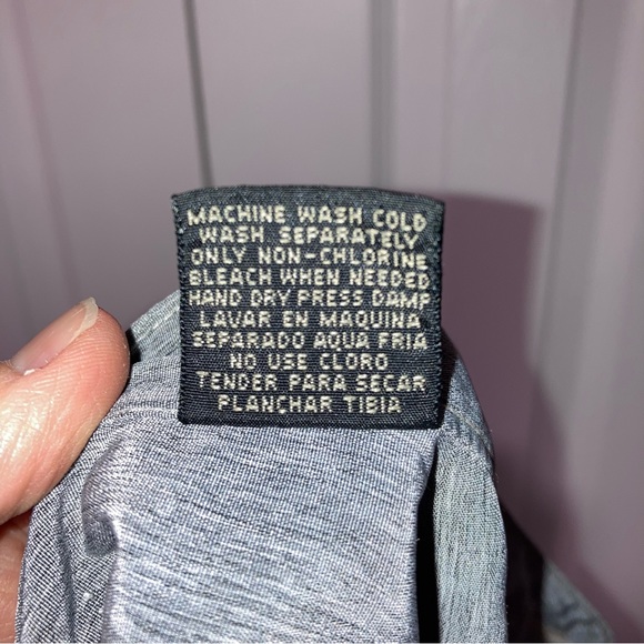 Bellini Collection Vintage Embroidered Gray Long Sleeve Button Up Blouse Large - Picture 5 of 10